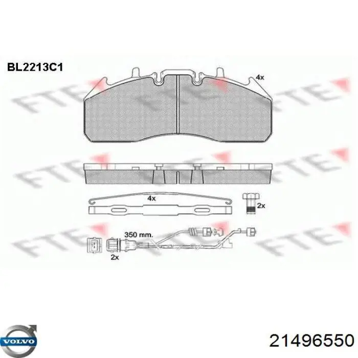Klocki hamulcowe przednie tarczowe Volvo 21496550 cena, od 124,84 USD