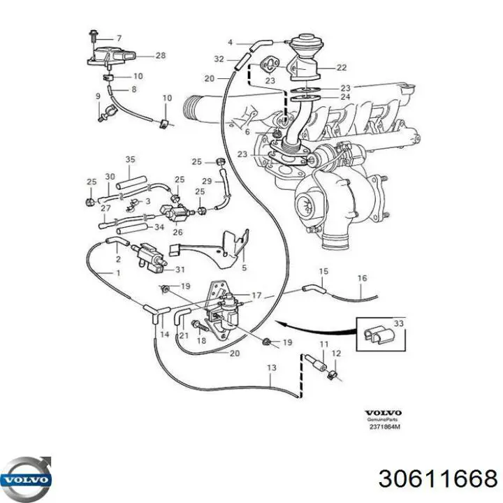 Zawór przełączający systemu doprowadzenia powietrza Volvo 30611668 cena, od 45,97 USD