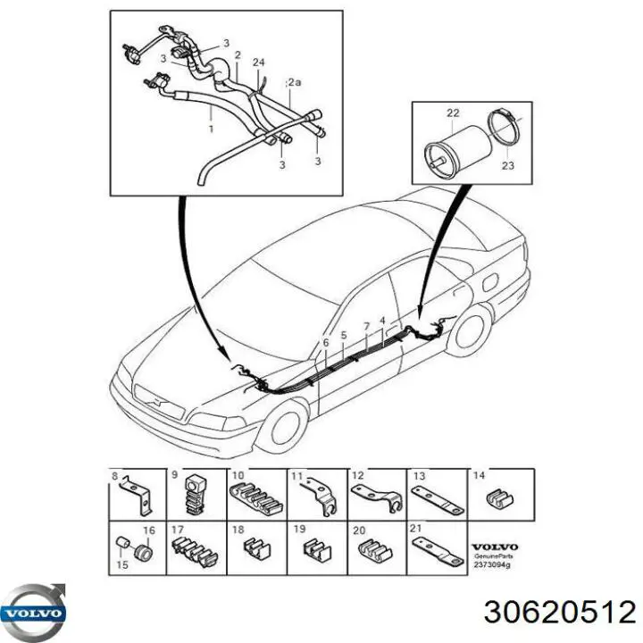 Filtr paliwa Volvo 30620512 cena, od 70,01 USD