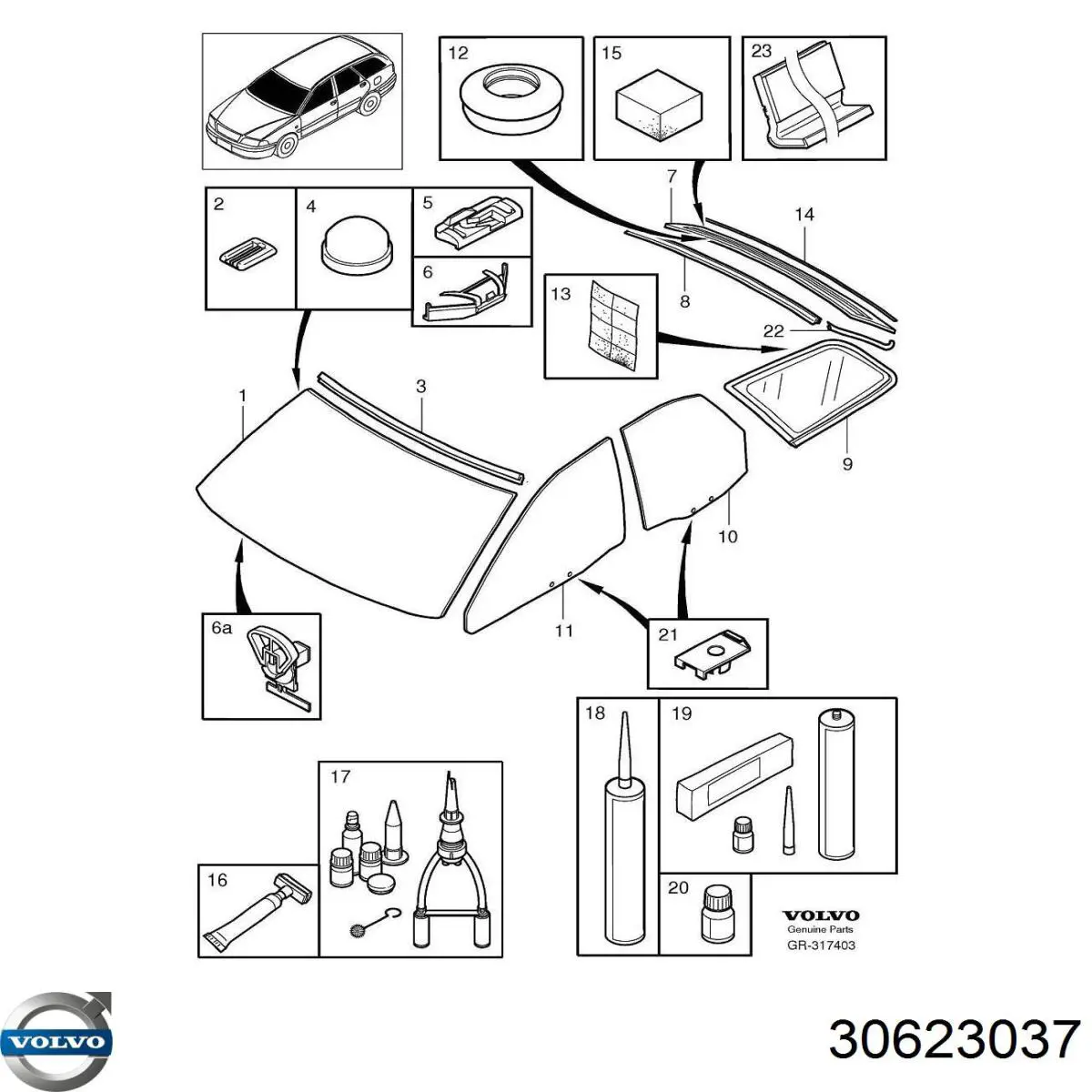 Szyba przednia do Volvo V40  VW