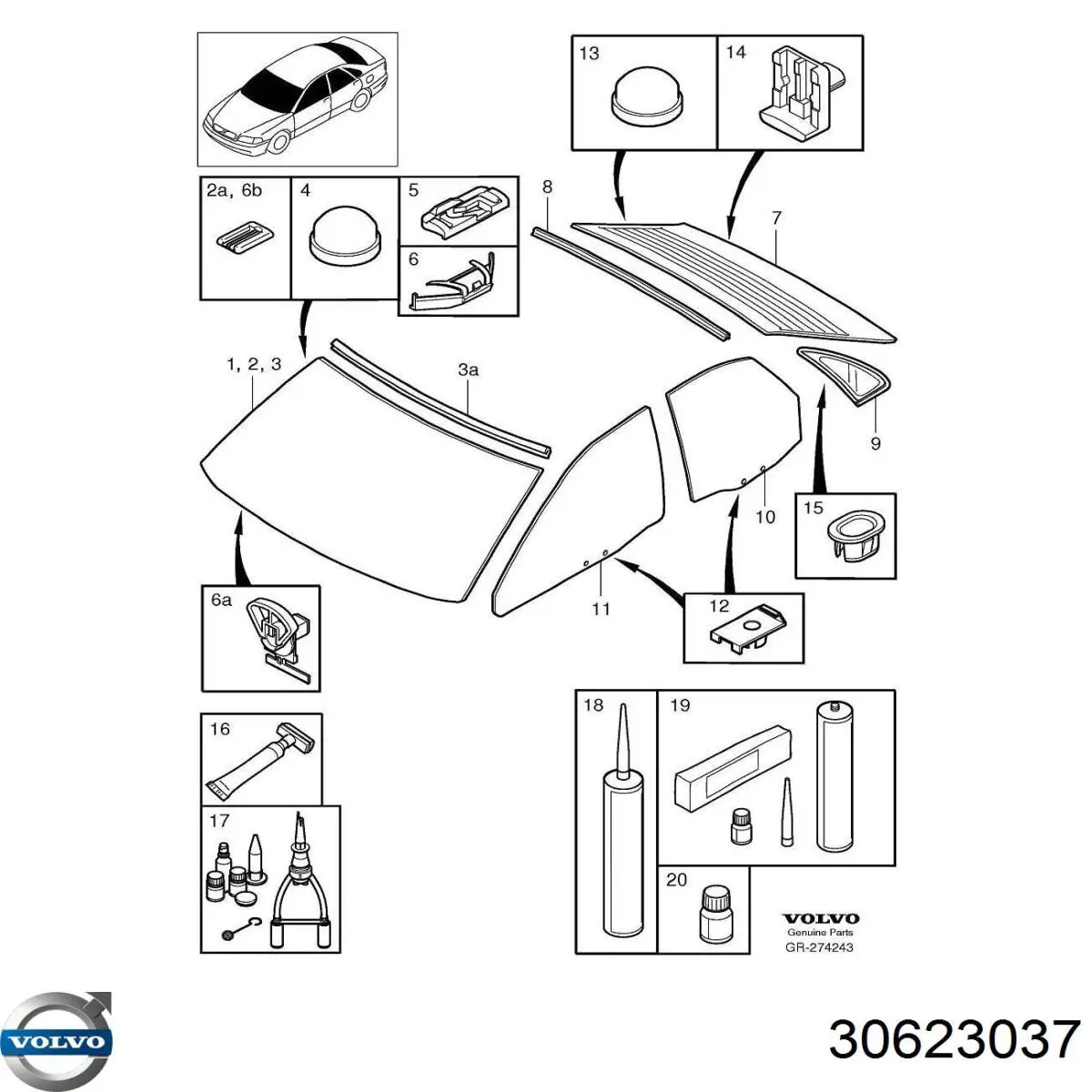 Szyba przednia Volvo V40 kombi (VW) (1995 - 2004) cena, od 124,60 USD