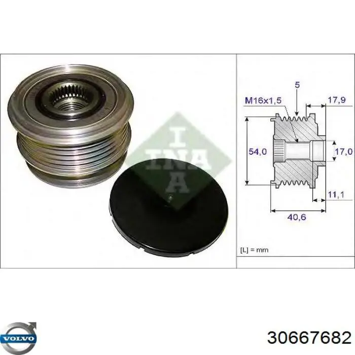 30667682 Volvo Koło pasowe alternatora