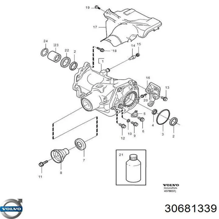 30681339 Volvo Uszczelniacz skrzyni rozdzielczej tylny wyjściowy