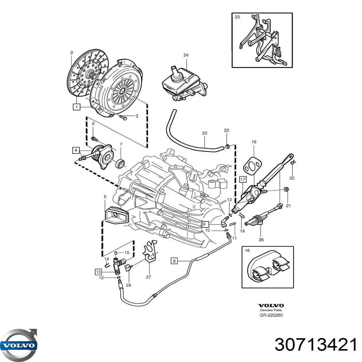 30713421 Volvo Cylinder sprzęgła główny