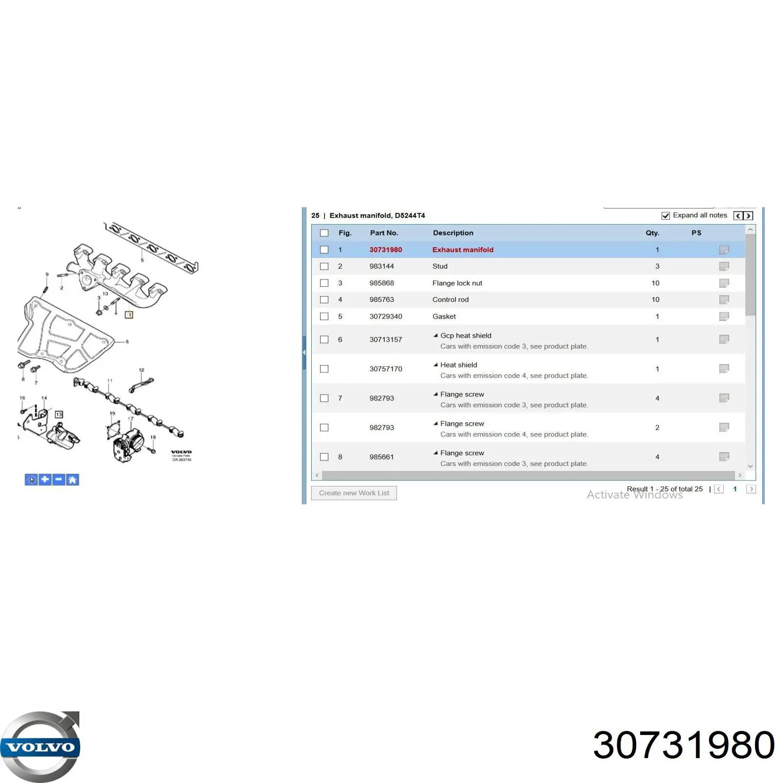 Kolektor wydechowy Volvo XC90 