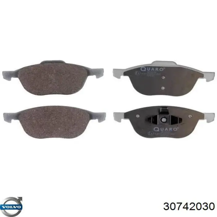 Do koszyka 30742030 Volvo Klocki hamulcowe przednie tarczowe