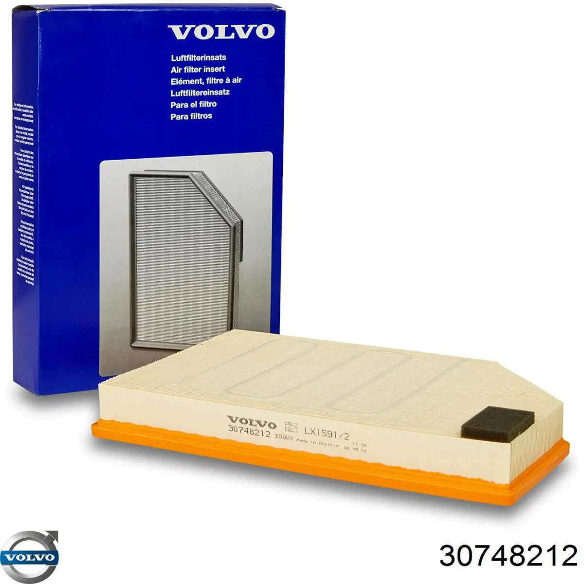 Filtr powietrza Volvo 30748212 cena, od 16,48 USD