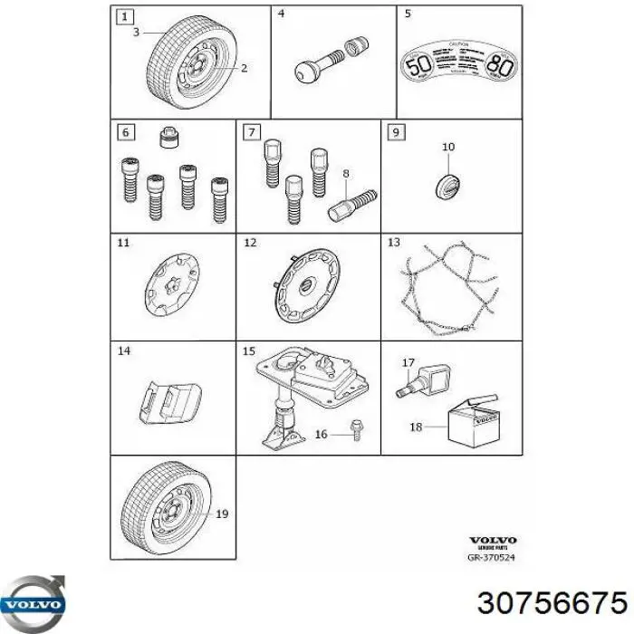 Do koszyka 30756675 Volvo Śruba koła