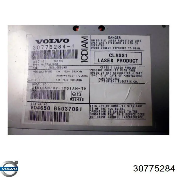 Radioodtwarzacz (radio AM/FM) Volvo S40 II sedana (MS) (2004 - 2012) cena, od 89,20 USD