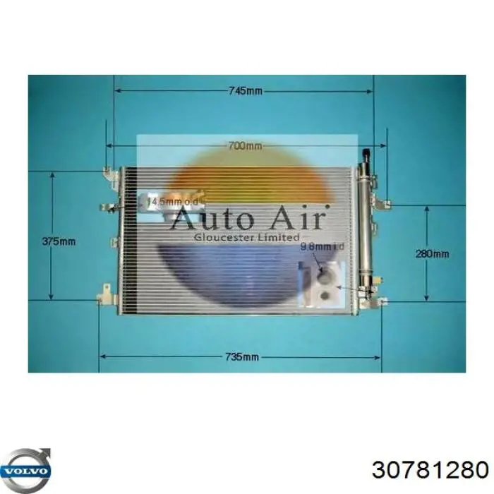 30781280 Volvo Chłodnica klimatyzacji