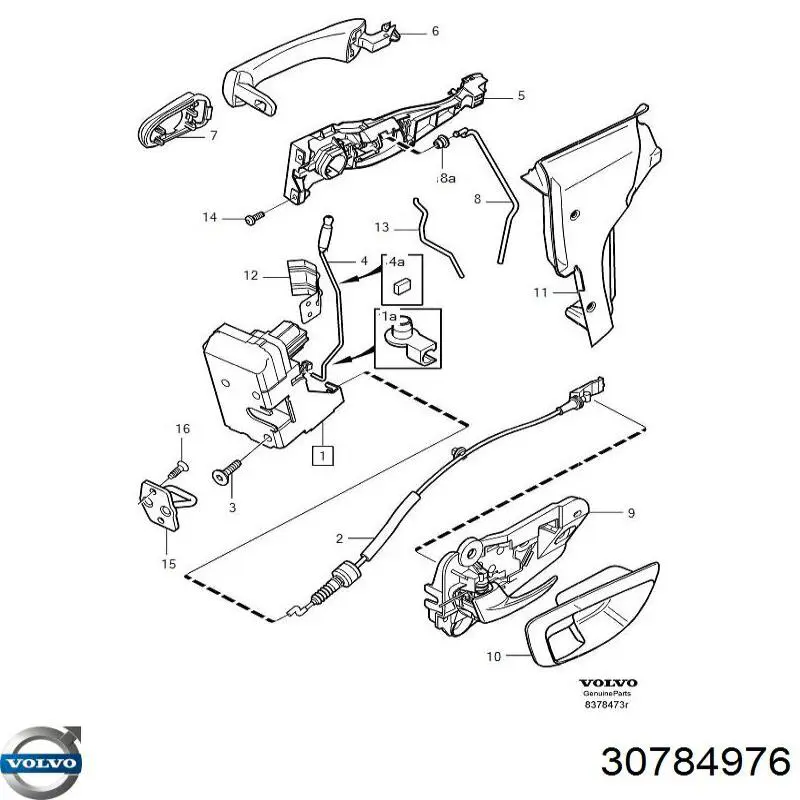 30784976 Volvo zamek drzwi przednich lewych