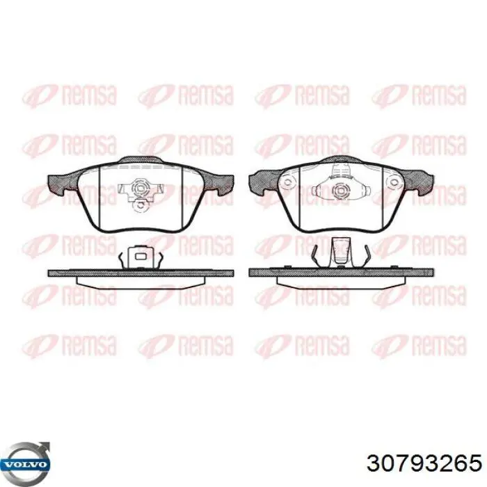 Klocki hamulcowe przednie tarczowe Volvo 30793265 cena, od 24,59 USD