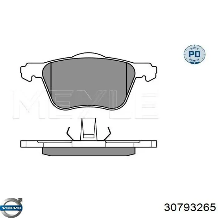 Do koszyka 30793265 Volvo Klocki hamulcowe przednie tarczowe