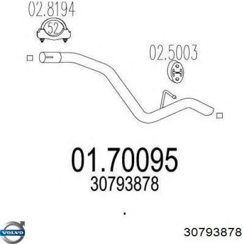 Tłumik, tylna część Volvo 30793878 cena, od 40,49 USD