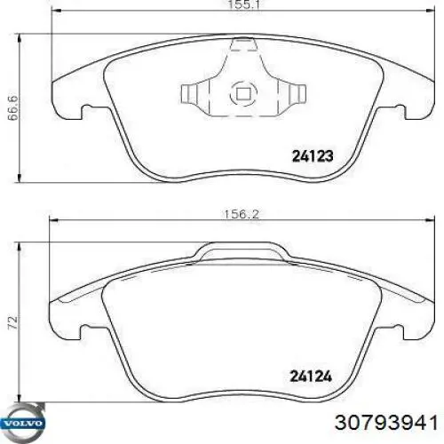 30793941 Volvo Klocki hamulcowe przednie tarczowe