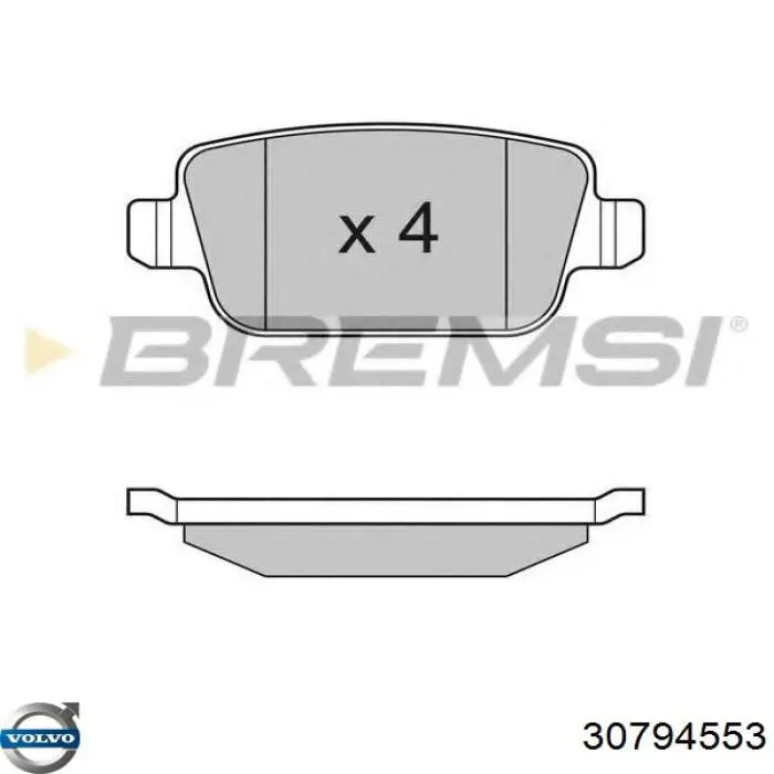 Okładziny (klocki) do hamulców tarczowych tylne 30794553 Volvo