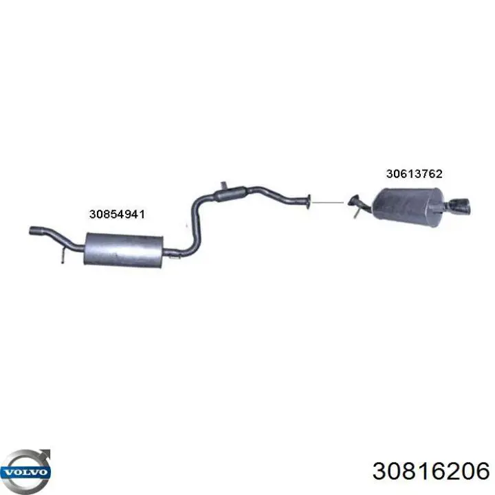 Tłumik, tylna część Volvo 30816206