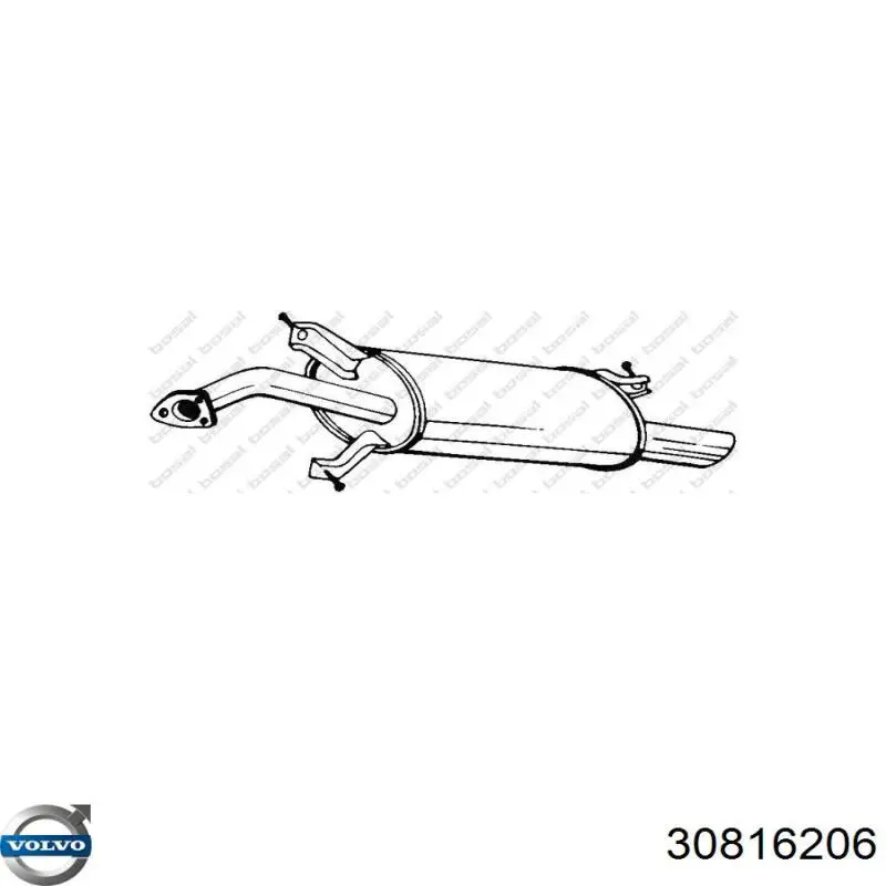 30816206 Volvo Tłumik, tylna część