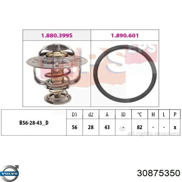 Termostat 30875350 Volvo