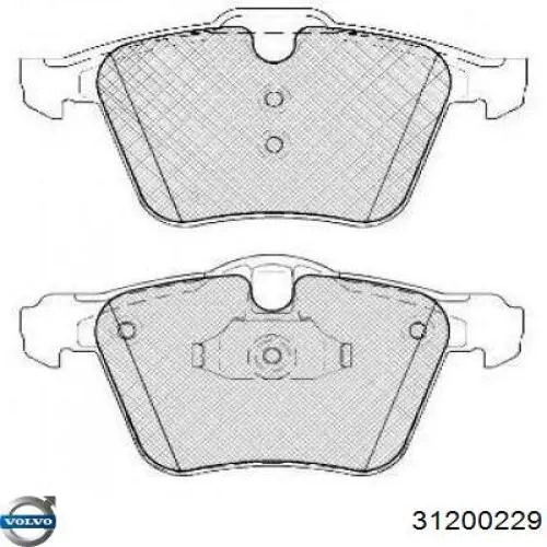 Do koszyka 31200229 Volvo Klocki hamulcowe przednie tarczowe