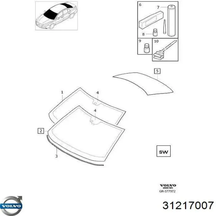Szyba przednia Volvo 31217007 cena, od 149,46 USD