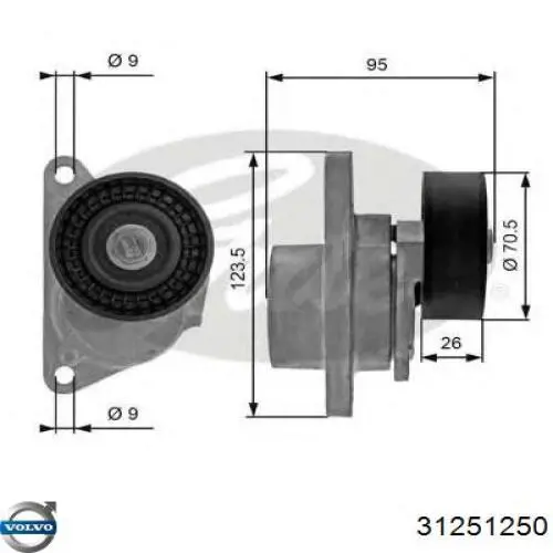 Napinacz paska napędowego Volvo 31251250