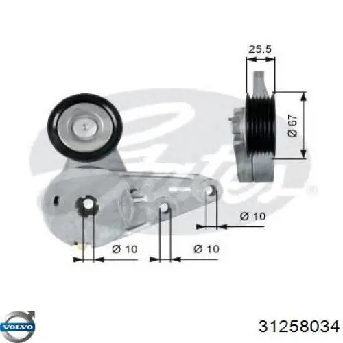 Napinacz paska napędowego 31258034 Volvo