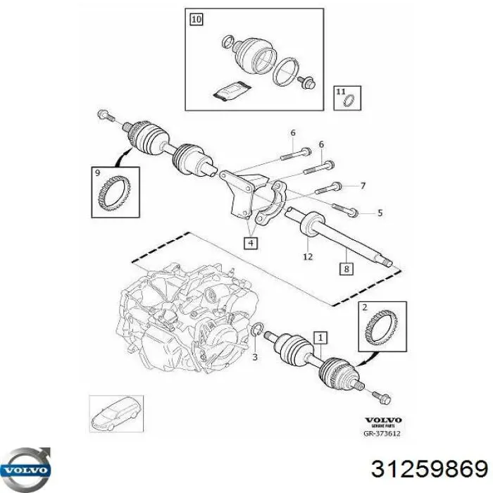 31259869 Volvo Osłona przegubu homokinetycznego półosi przedniej zewnętrzna