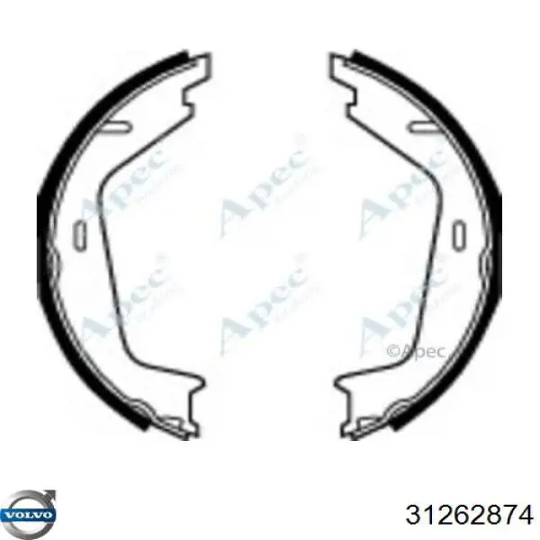 Do koszyka 31262874 Volvo Klocki hamulca ręcznego
