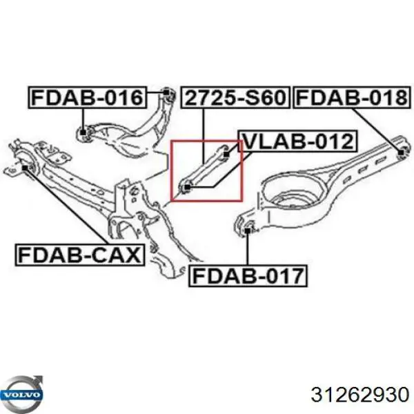 31262930 Volvo Wahacz zawieszenia tylnego dolny lewy/prawy