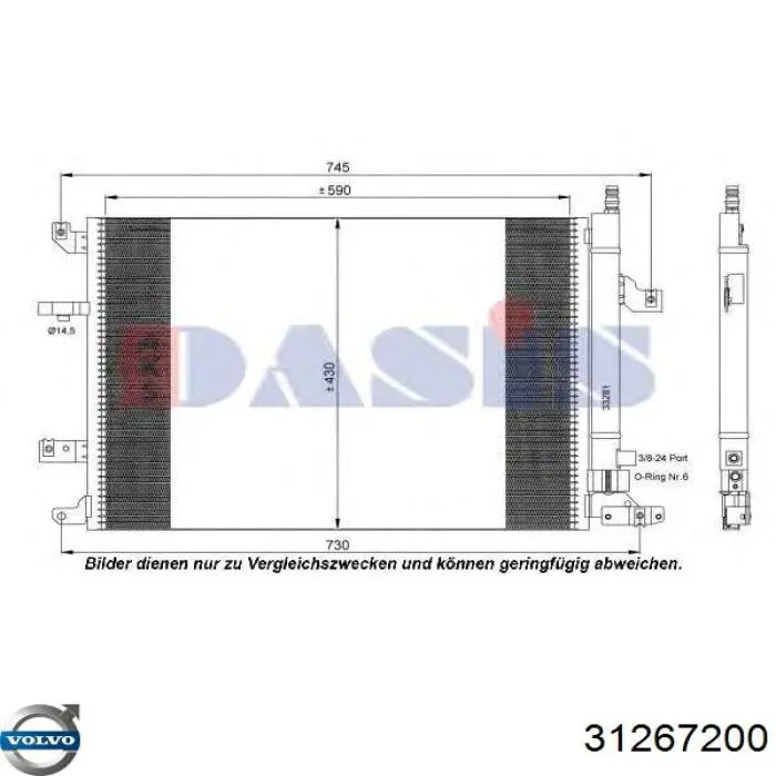 Do koszyka 31267200 Volvo Chłodnica klimatyzacji