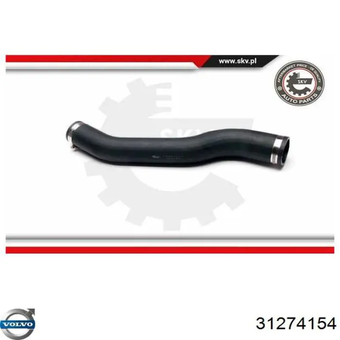Przewód (króciec) intercoolera Volvo 31274154 cena, od 25,37 USD