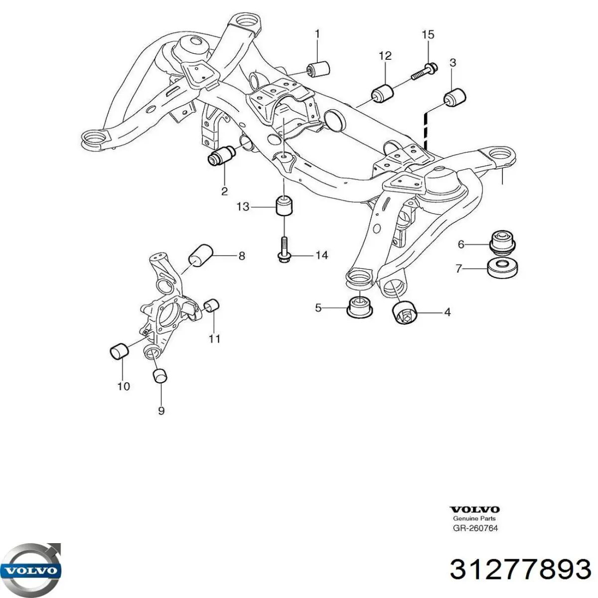 31277893 Volvo Silentblock tylnej belki