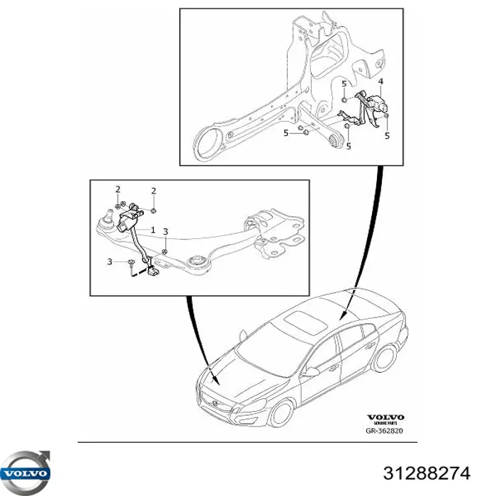 1685088 Ford Czujnik poziomowania karoserii tylny prawy