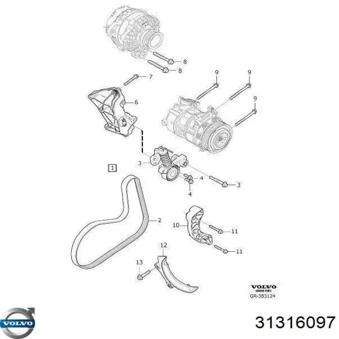31316097 Volvo Napinacz paska napędowego