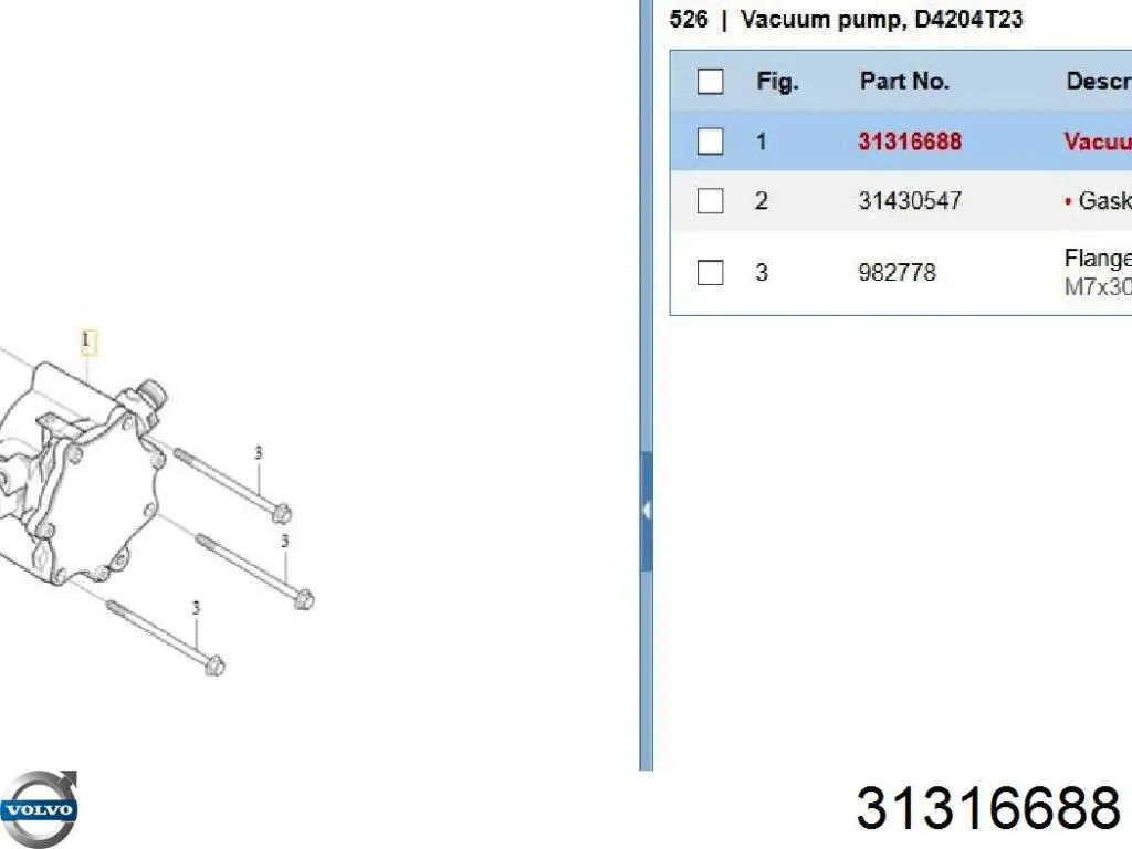 Pompa podciśnienia Volvo XC90 II