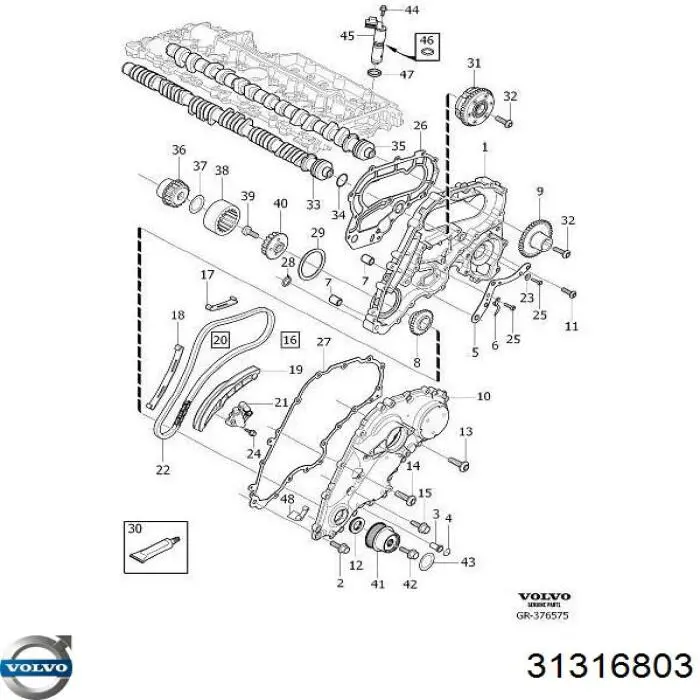 Koło pasowe alternatora Volvo 31316803 cena, od 94,74 USD