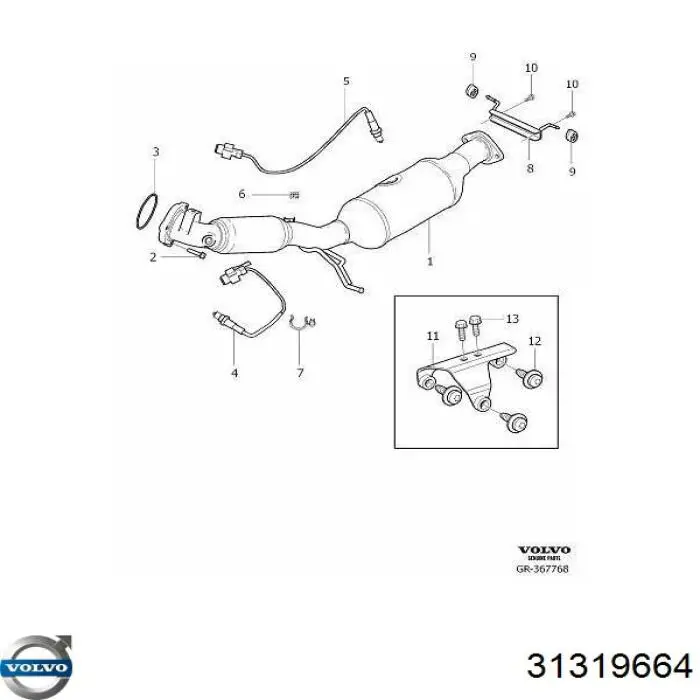 31319664 Volvo sonda lambda czujnik tlenu przed katalizatorem