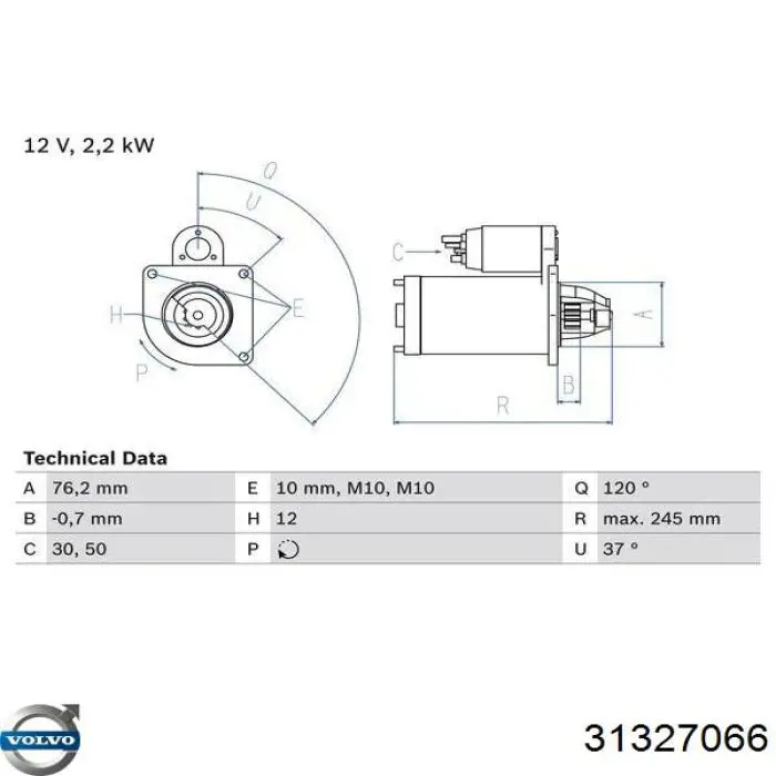 Do koszyka 31327066 Volvo Rozrusznik