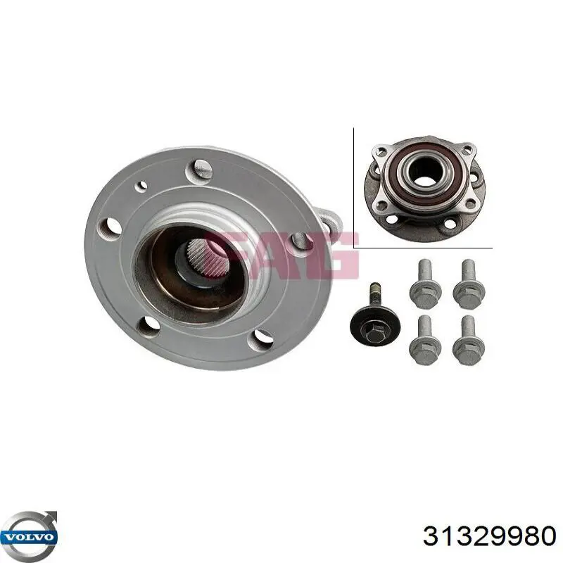 Piasta przednia 31329980 Volvo