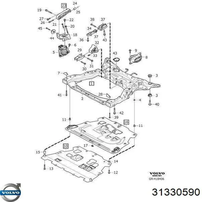 Poduszka (podpora) silnika prawa górna Volvo 31430195 cena, od 97,76 USD