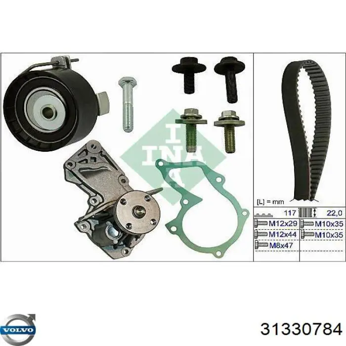 Pasek rozrządu, zestaw Volvo 31330784 cena, od 60,94 USD