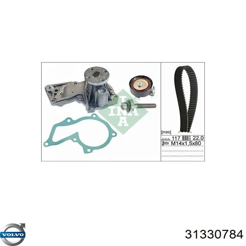 Do koszyka 31330784 Volvo Pasek rozrządu, zestaw