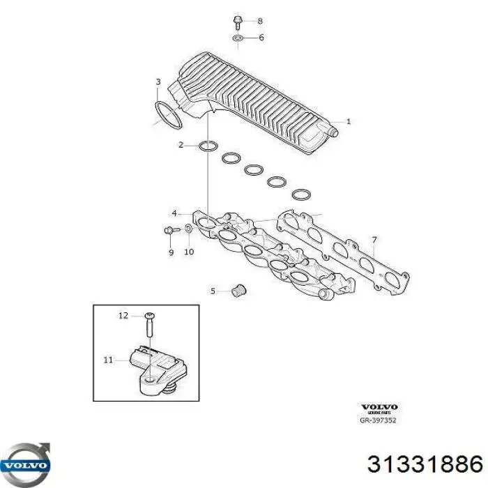31331886 Volvo Uszczelka przepustnicy
