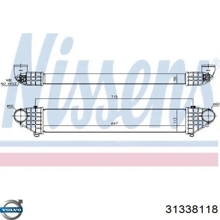 Chłodnica intercoolera Volvo 31338118 cena, od 137,79 USD