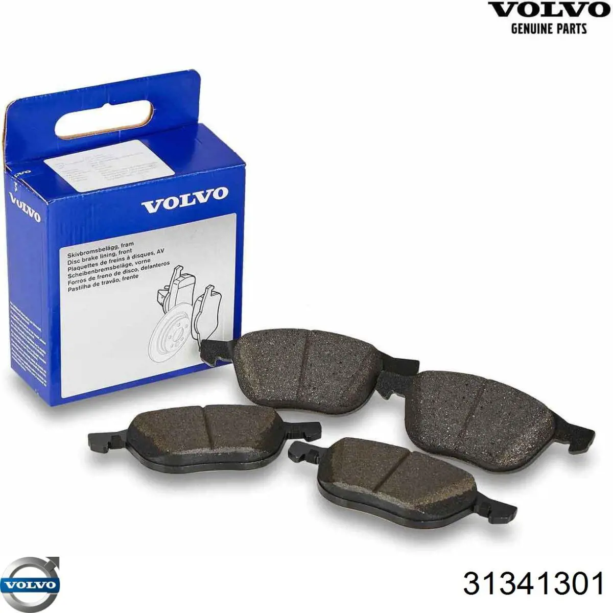 Do koszyka 31341301 Volvo Klocki hamulcowe przednie tarczowe