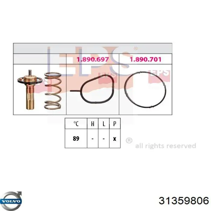 31359806 Volvo obudowa termostatu