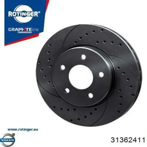 Do koszyka 31362411 Volvo Tarcza hamulcowa przednia