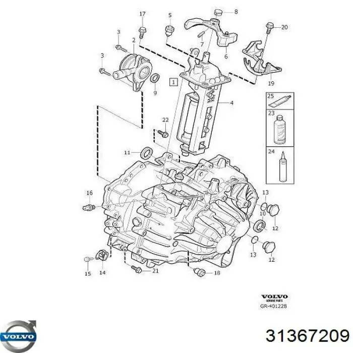 Do koszyka 31367209 Volvo Cylinder roboczy sprzęgła (wysprzęglik) w komplecie z łożyskiem wyciskowym