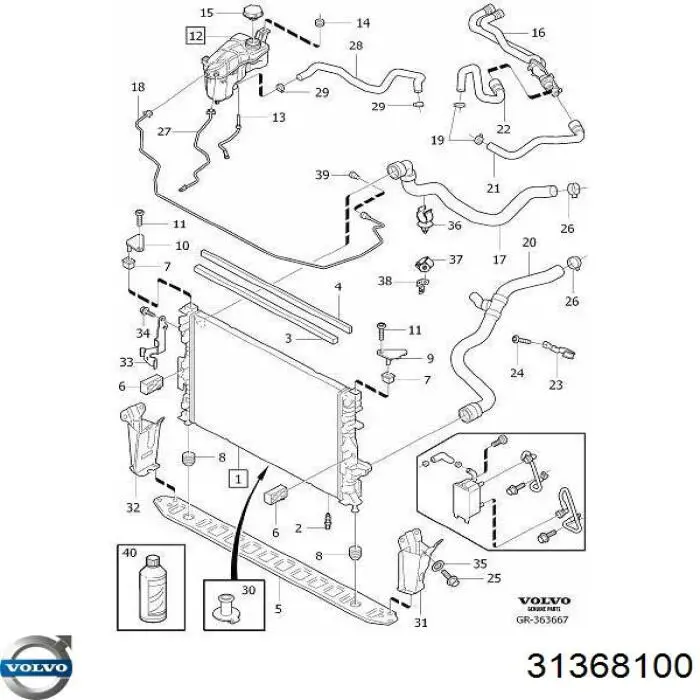 31368100 Volvo Belka chłodnicy dolna